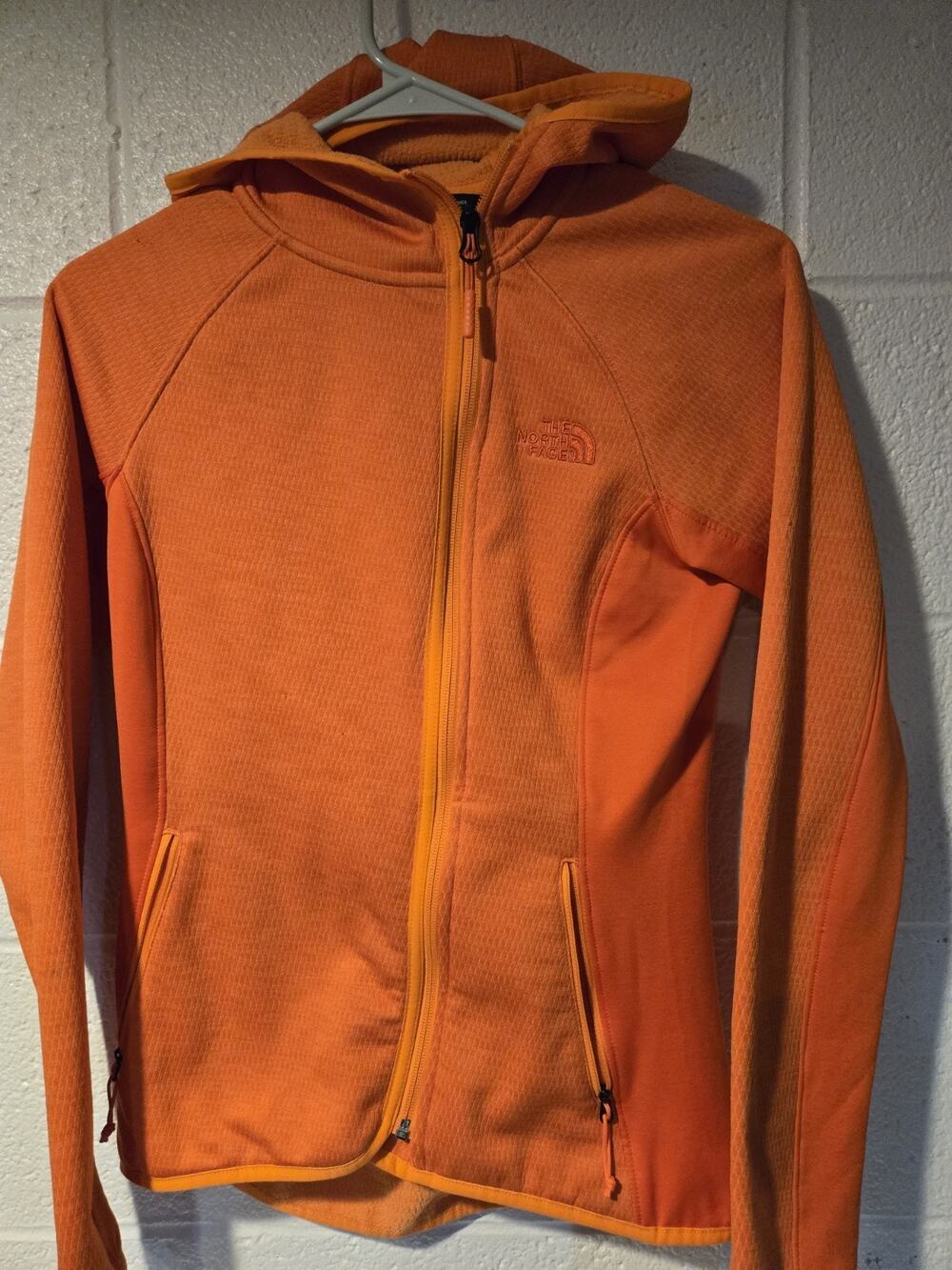 north face jacket Orange Full Zip Jacket Womens Xs Used Good Condition
